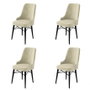 Hanah Home Juego de Sillas Crema y Negro, Patas de Madera, 4 Piezas, 46x94x46 cm